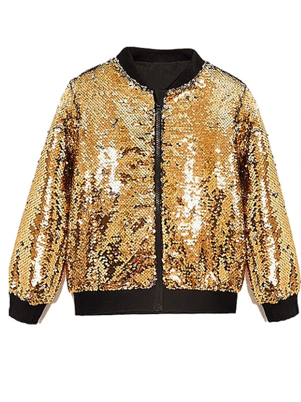 Gold Sequin Festival Jacket Rave Party Shiny Sparkle Gear Outfit