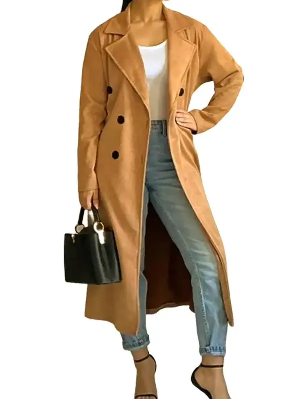 Double Breasted Long Coat Women