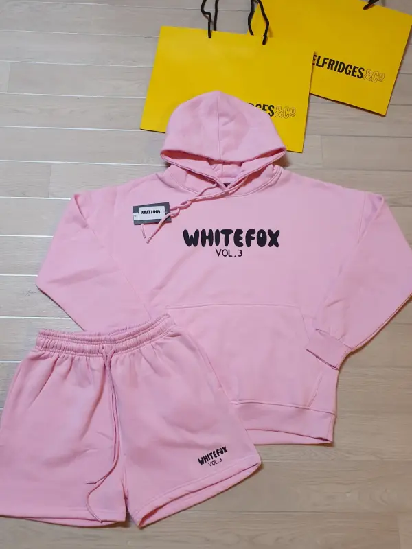 White Fox Hoodie and Shorts